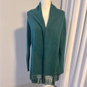 LILY PULITZER long fringe hem cardigan size L LIKE NEW!